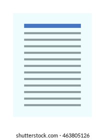 Notebook document line sheet icon symbol illustration