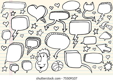 Notebook Doodle Clip art Design Elements Vector Illustration Set