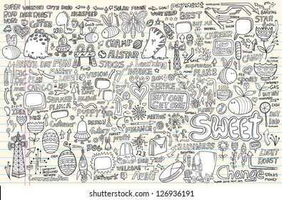 Notebook Doodle Design Elements Vector Set