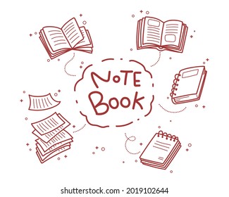 Notebook doodle hand drawn cartoon art illustration