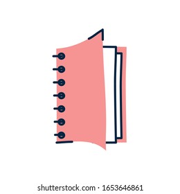 notebook doodle line fill style icon design, Ornament sketch art drawing cute idea creative and decorative theme Vector illustration