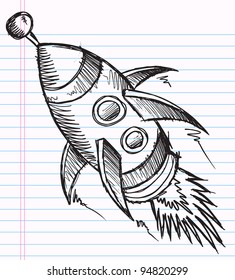 Notebook Doodle Rocket Sketch Vector Illustration Art