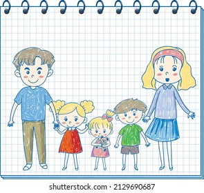 A notebook with a doodle sketch design with colour at the cover page illustration