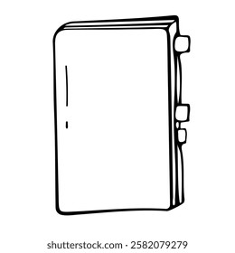 notebook in doodle style with bookmarks