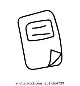 Notebook em estilo doodle. Vetor, sobre fundo branco