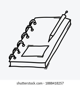Notebook doodle vector icon. Drawing sketch illustration hand drawn line.
