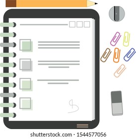 notebook, drawing accessories, icon and vector to work on your design image, to create illustrations, artistic works