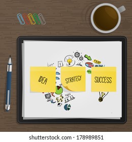 Notebook with drawing charts