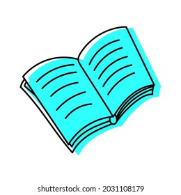 notebook drawing on white background, vector illustration