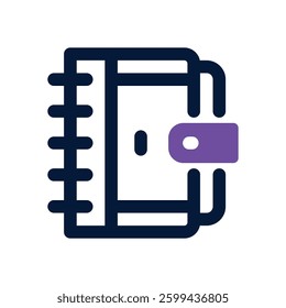 notebook dual tone icon. Sleek and modern vector icon for websites, mobile apps, marketing materials, and corporate design. Fully scalable and ready to use.