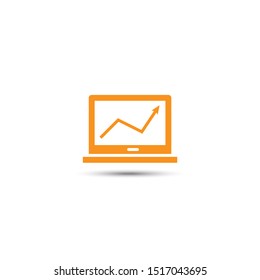Notebook and economic growing icon, Pixel perfect flat icon, editable icon 32x32 pixel for website and mobile application