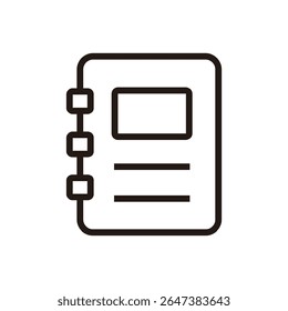 Notizbuch von Bildung und Lernen Web-Icons im Linienstil. Schule, Universität, Lehrbuch, Lernen. Vektorgrafik.