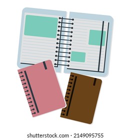 A notebook with elegant lines and text boxes to record business or daily life.