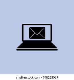 Notebook. Email icon.