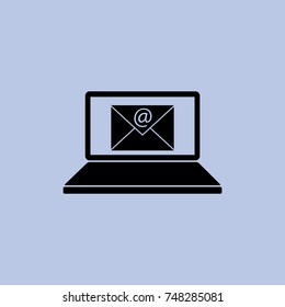 Notebook. Email icon.