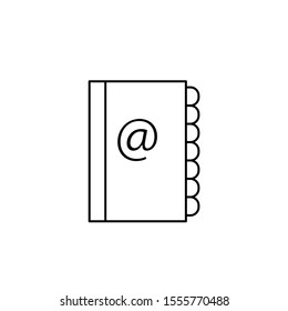 Notebook, email icon. Simple line, outline vector of information transfer icons for ui and ux, website or mobile application