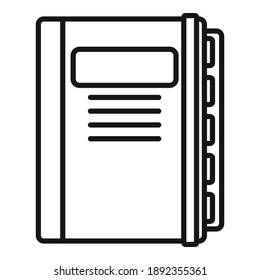 Notebook estimator icon. Outline notebook estimator vector icon for web design isolated on white background