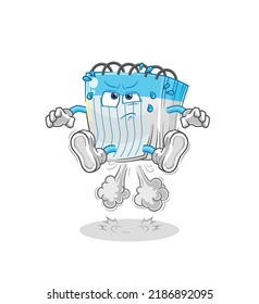 the notebook fart jumping illustration. character vector