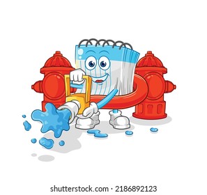 the notebook firefighter vector. cartoon character