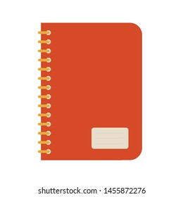 Notebook, flat design writing concept.