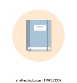 icono plano de bloc de notas. vector de libro