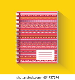 Notebook flat icon. Flat design. Vector illustration. 