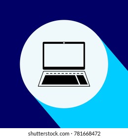 Notebook flat icon with long shadow. Vector Illustration isolated for graphic and web design.