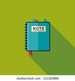 notebook flat icon with long shadow,eps10