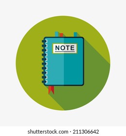 notebook flat icon with long shadow,eps10