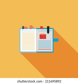 notebook flat icon with long shadow,eps10