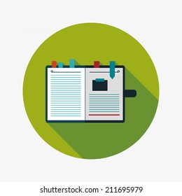 notebook flat icon with long shadow,eps10