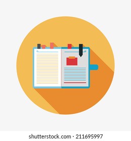notebook flat icon with long shadow,eps10