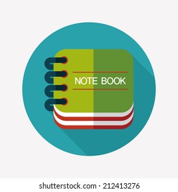 notebook flat icon with long shadow,eps10
