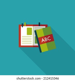 notebook flat icon with long shadow,eps10