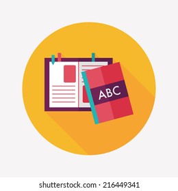 notebook flat icon with long shadow,eps10