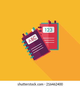 notebook flat icon with long shadow,eps10