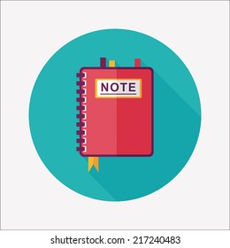 notebook flat icon with long shadow,eps10