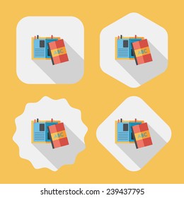 notebook flat icon with long shadow,eps10