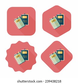 notebook flat icon with long shadow,eps10