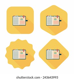 notebook flat icon with long shadow,eps10