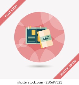 notebook flat icon with long shadow,eps10