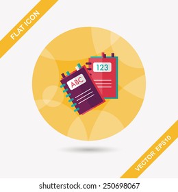 notebook flat icon with long shadow,eps10