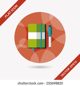 notebook flat icon with long shadow,eps10