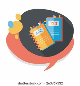notebook flat icon with long shadow,eps10