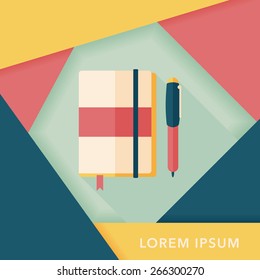 notebook flat icon with long shadow,eps10