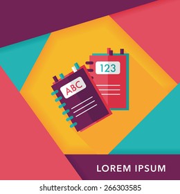 notebook flat icon with long shadow,eps10