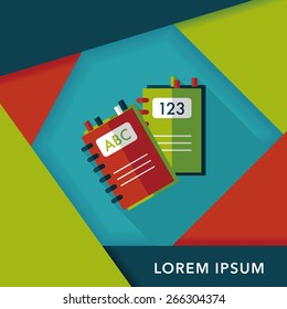 notebook flat icon with long shadow,eps10