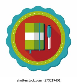 notebook flat icon with long shadow,eps10
