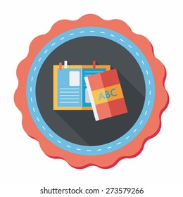 notebook flat icon with long shadow,eps10