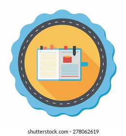 notebook flat icon with long shadow,eps10